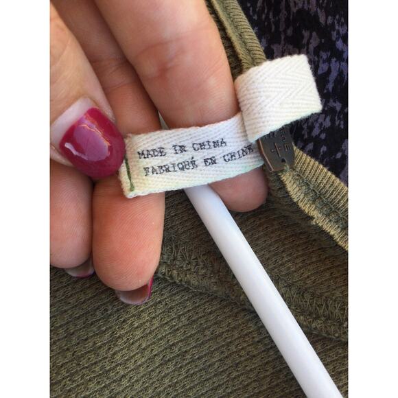 Free People green top ~ waffle olive green fairy grunge art school - Picture 10 of 14